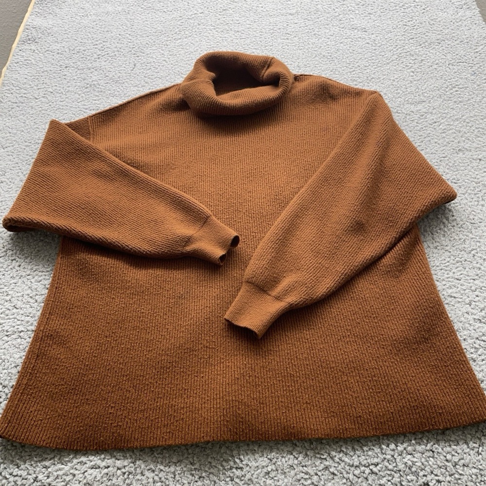 Free People Sweaters Womens‎ Small Tobacco Brown Soft Oversized Turtleneck Relax